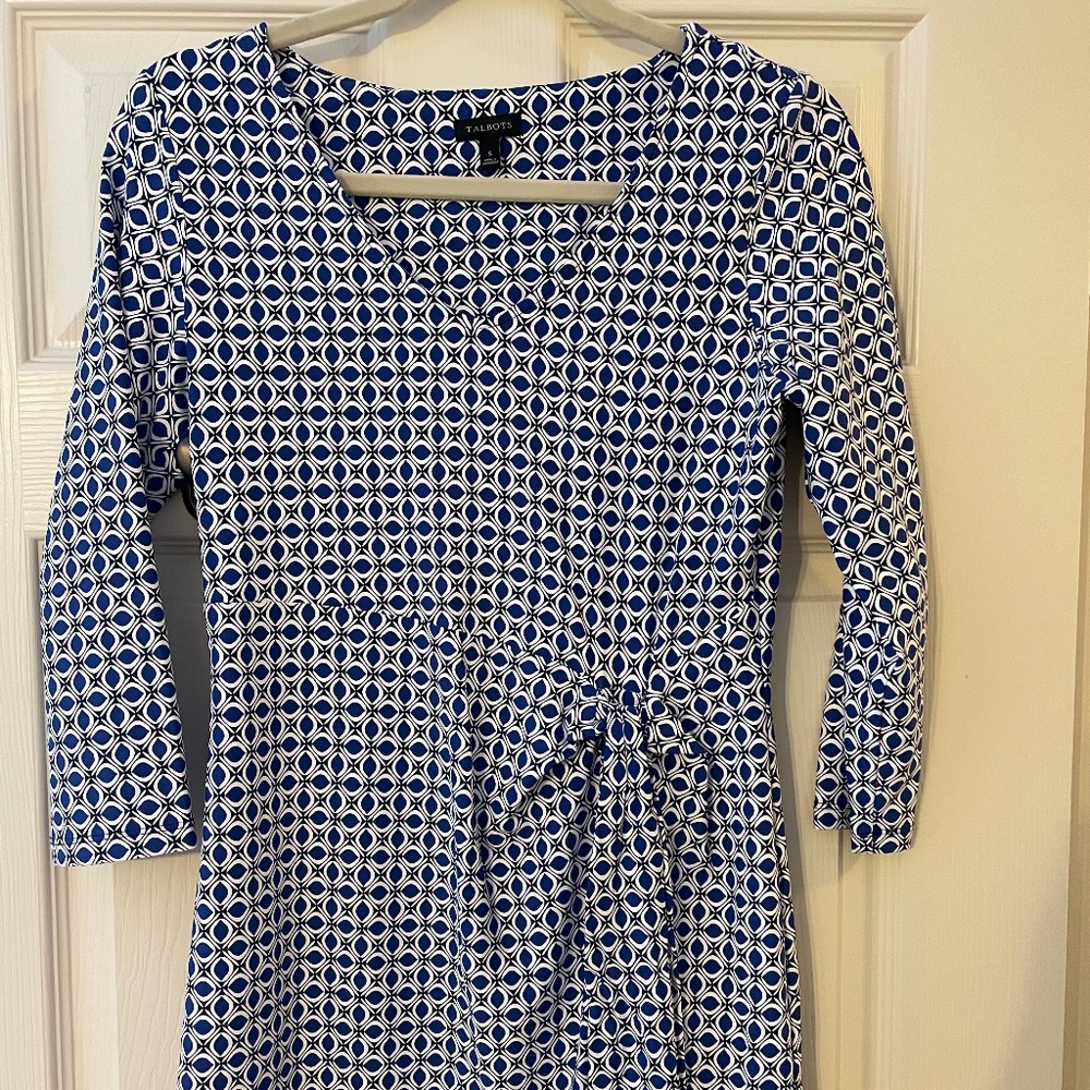Talbots Blue Patterned Dress